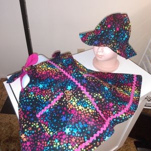 Little girls Sundress and hat set